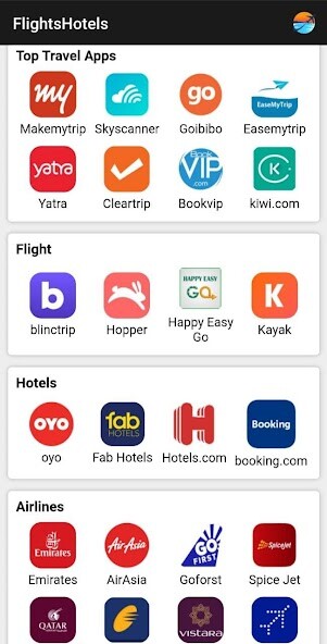 Run android online APK Compare Flights  Hotels Apps from MyAndroid or emulate Compare Flights  Hotels Apps using MyAndroid