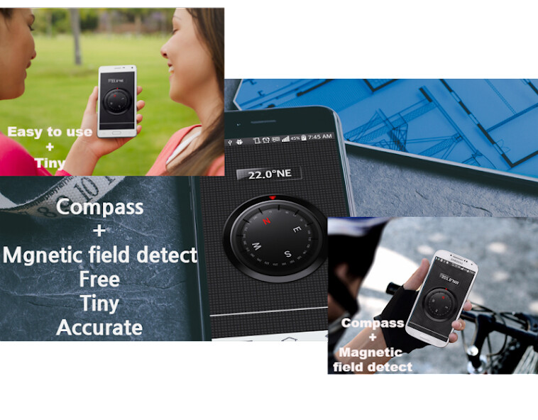 Run android online APK Compass: accurate, simple from MyAndroid or emulate Compass: accurate, simple using MyAndroid