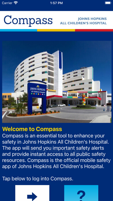 Emulate iPhone app Compass - Johns Hopkins using MyAndroid