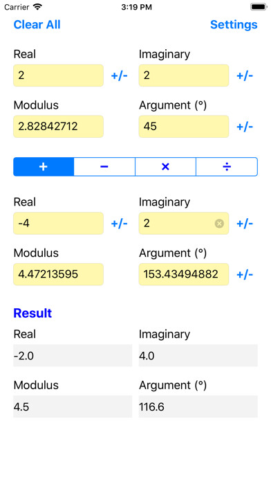 Emulate iPhone app Complex Number Cruncher using MyAndroid Emulate iPhone app Complex Number Cruncher using MyAndroid