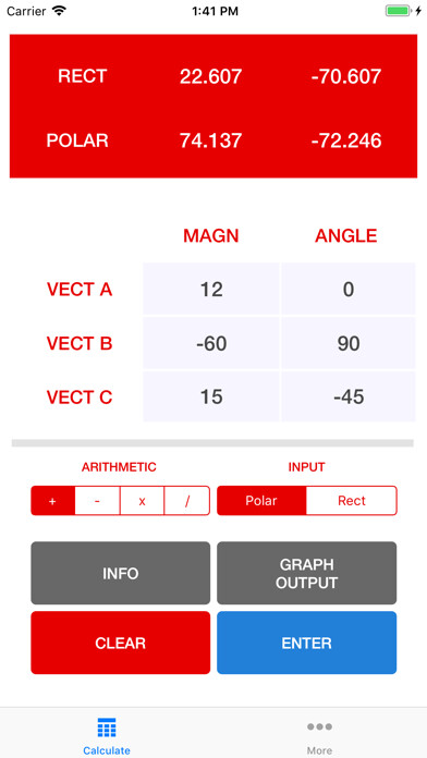 Emulate iPhone app Complex Vector Calc using MyAndroid