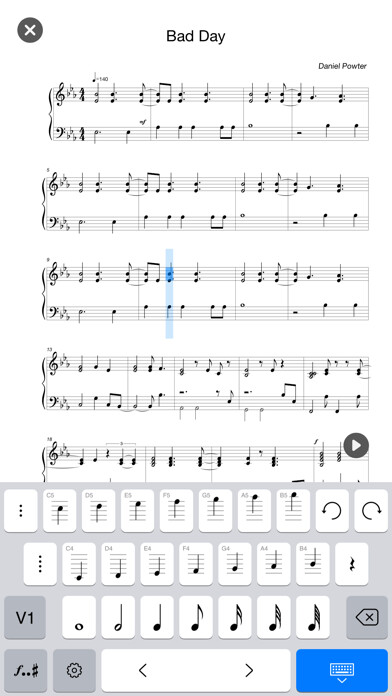 Emulate iPhone app Composer Pro - Score Creator using MyAndroid