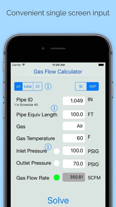 Emulate iPhone app Compressible Gas Flow Calc using MyAndroid Emulate iPhone app Compressible Gas Flow Calc using MyAndroid
