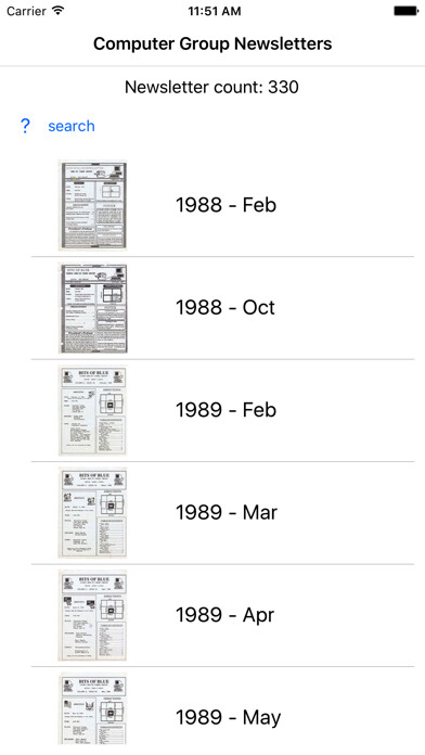 Emulate iPhone app Computer Group Newsletters using MyAndroid