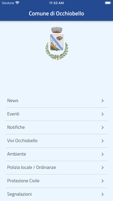 Emulate iPhone app Comune di Occhiobello using MyAndroid