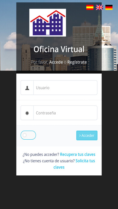 Emulate iPhone app Comunidadevecinos OV using MyAndroid