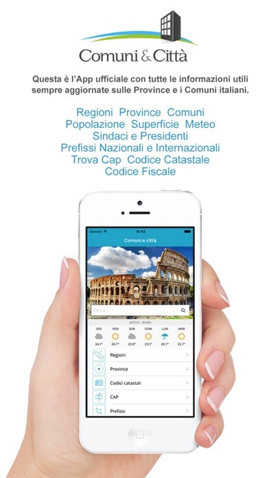 Emulate iPhone app Comuni e Città using MyAndroid
