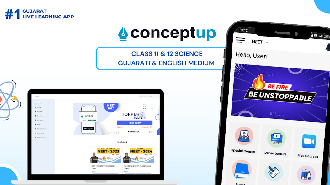 Run android online APK Conceptup - JEE, NEET  GUJCET from MyAndroid or emulate Conceptup - JEE, NEET  GUJCET using MyAndroid