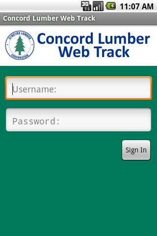 Emulate iPhone app Concord Lumber Web Track using MyAndroid Emulate iPhone app Concord Lumber Web Track using MyAndroid