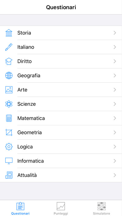Emulate iPhone app Concorsi using MyAndroid