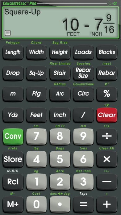 Emulate iPhone app ConcreteCalc Pro using MyAndroid