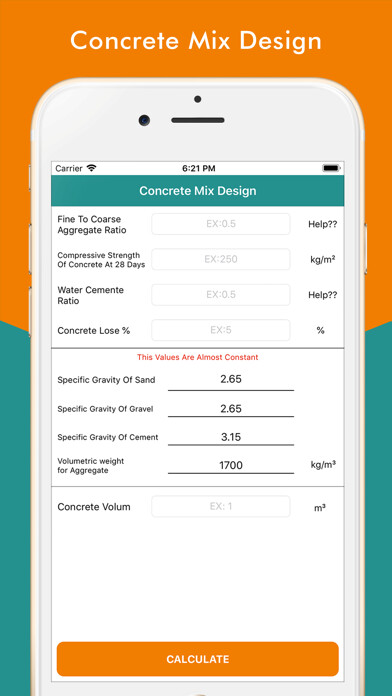 Emulate iPhone app Concrete Mix Calculator using MyAndroid Emulate iPhone app Concrete Mix Calculator using MyAndroid