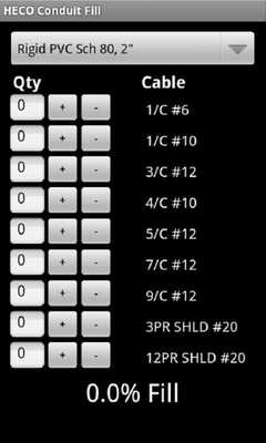 Emulate Android APK Conduit Fill Calculator Emulate Android APK Conduit Fill Calculator