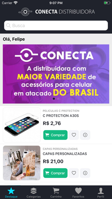 Emulate iPhone app Conecta Distribuidora using MyAndroid
