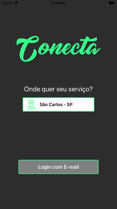 Emulate iPhone app Conecta Serviços using MyAndroid