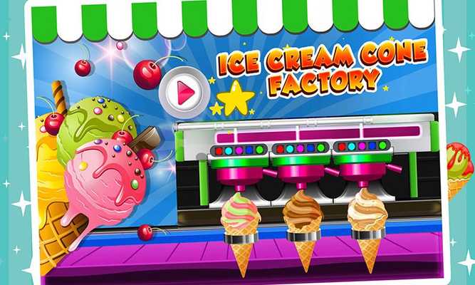 Emulate Android APK Cone Ice Cream factory- frozen food maker
