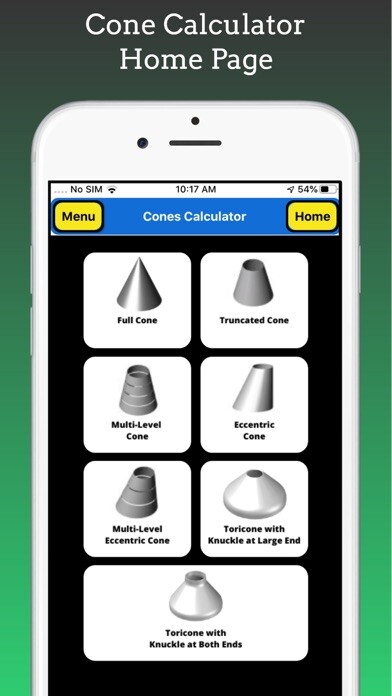 Emulate iPhone app Cones Calculator Pro using MyAndroid Emulate iPhone app Cones Calculator Pro using MyAndroid