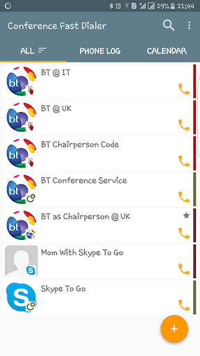 Emulate Android APK Conference Fast Dialer