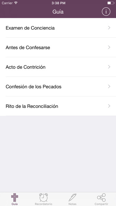 Emulate iPhone app Confesión Sacramental using MyAndroid