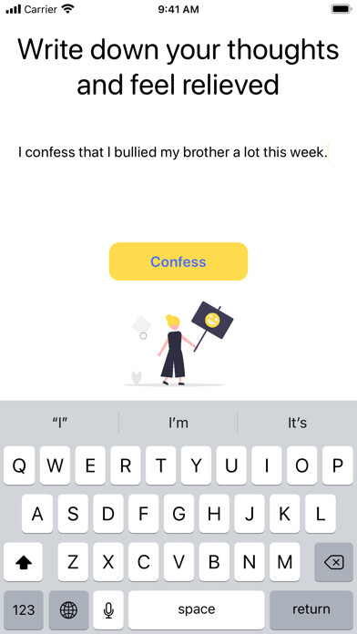 Emulate iPhone app ConfessBox - Free up your mind using MyAndroid