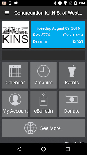 Run android online APK Cong. KINS of West Rogers Park from MyAndroid or emulate Cong. KINS of West Rogers Park using MyAndroid