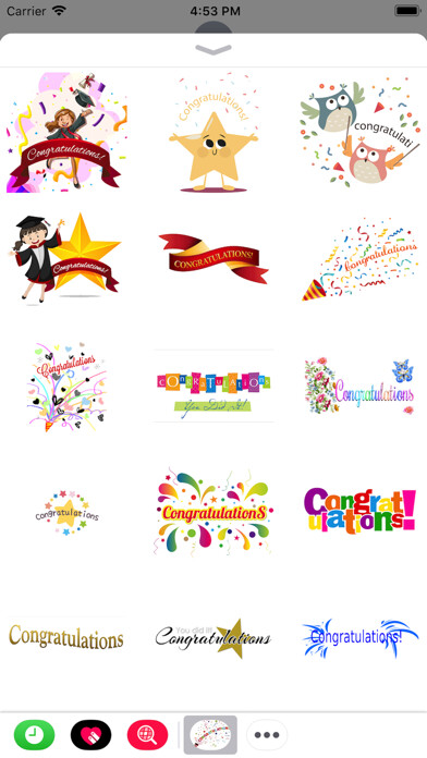 Emulate iPhone app Congratulations Stickers 2018 using MyAndroid Emulate iPhone app Congratulations Stickers 2018 using MyAndroid