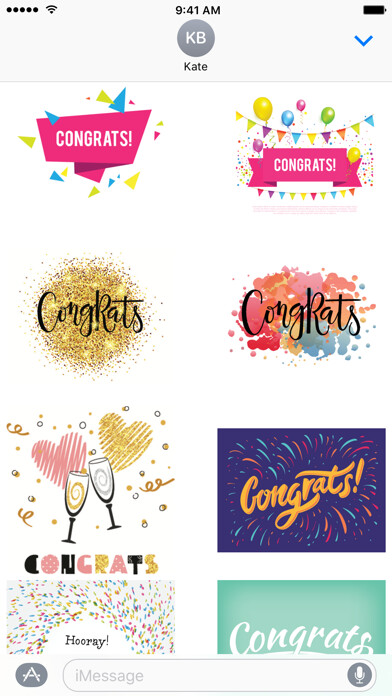 Emulate iPhone app Congratulations Stickers using MyAndroid Emulate iPhone app Congratulations Stickers using MyAndroid