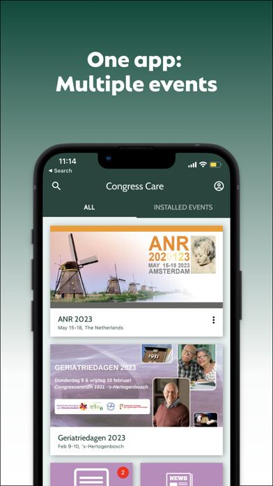 Emulate iPhone app Congress Care - Meeting App using MyAndroid