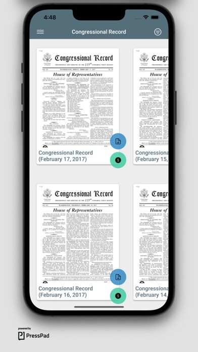 Emulate iPhone app Congressional Record magazine using MyAndroid Emulate iPhone app Congressional Record magazine using MyAndroid