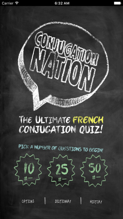 Emulate iPhone app Conjugation Nation French using MyAndroid