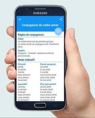 Emulate Android APK Conjugation of french verbs