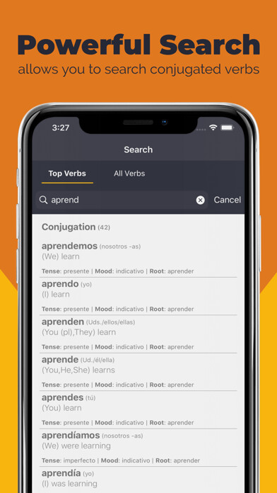 Emulate iPhone app ConjuVerb - Spanish Verbs! using MyAndroid Emulate iPhone app ConjuVerb - Spanish Verbs! using MyAndroid