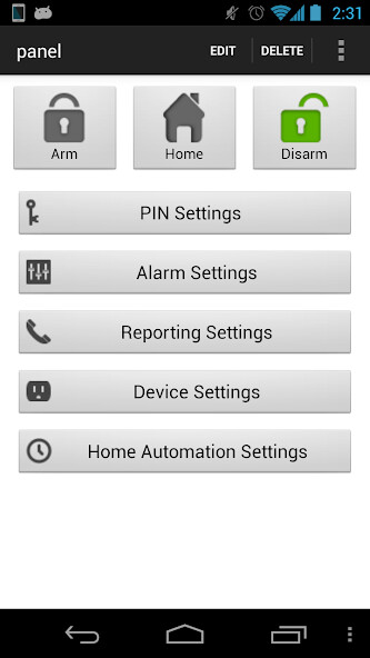Emulate iPhone app Connect2Alarm using MyAndroid
