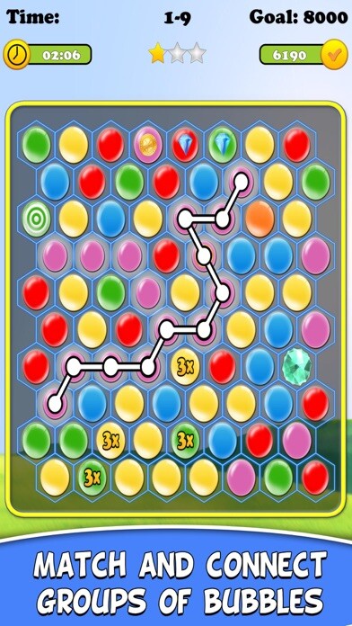 Emulate iPhone app Connect Bubbles Quest using MyAndroid