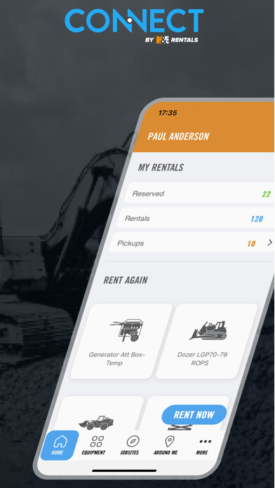 Emulate iPhone app CONNECT by H&E Rentals using MyAndroid Emulate iPhone app CONNECT by H&E Rentals using MyAndroid