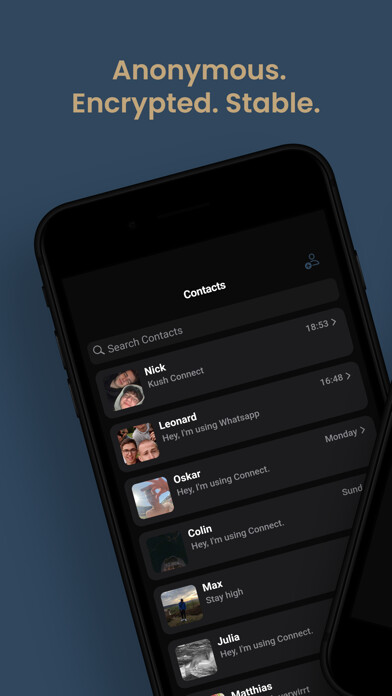 Emulate iPhone app Connect. - Encrypted Messenger using MyAndroid Emulate iPhone app Connect. - Encrypted Messenger using MyAndroid