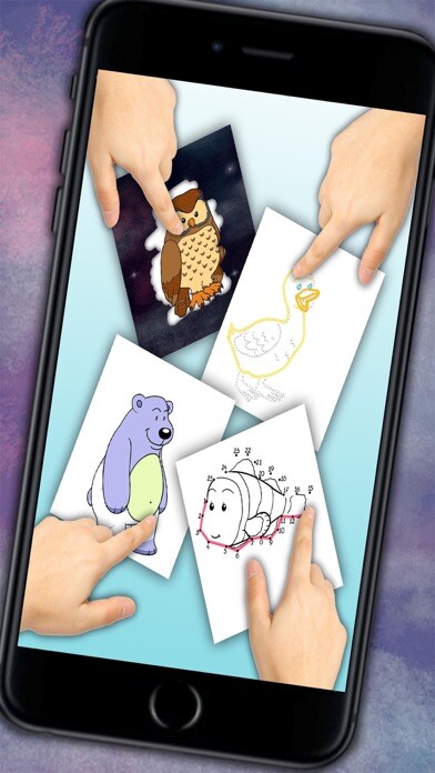 Emulate iPhone app Connect the dots & paint the pictures - educational Coloring book for kids using MyAndroid