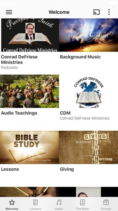 Emulate iPhone app Conrad DeFriese Ministries using MyAndroid