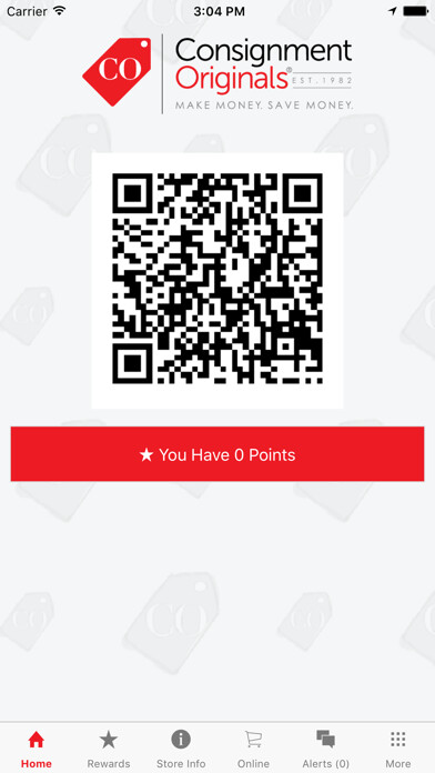 Emulate iPhone app Consignment Originals Rewards using MyAndroid