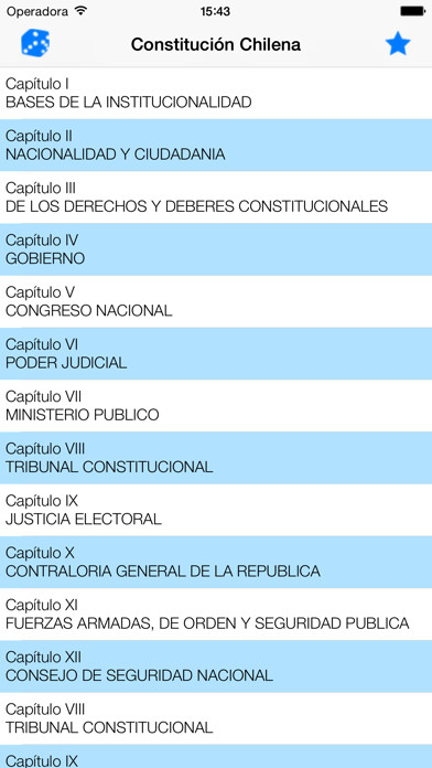 Emulate iPhone app Constitución Chilena using MyAndroid