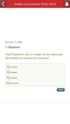 Emulate Android APK Constitution of India and Political Quiz