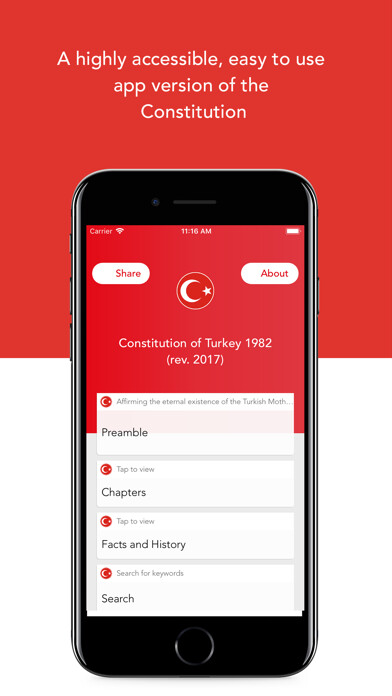 Emulate iPhone app Constitution of Turkey using MyAndroid