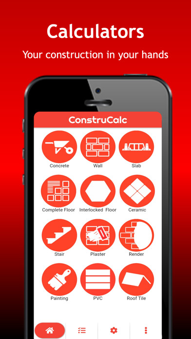 Emulate iPhone app ConstruCalc Pro using MyAndroid
