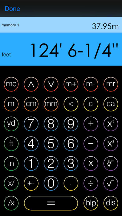 Emulate iPhone app Construction Calc Pro using MyAndroid