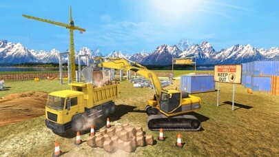 Emulate iPhone app Construction Crane & Dump Truck-Operate Excavator using MyAndroid