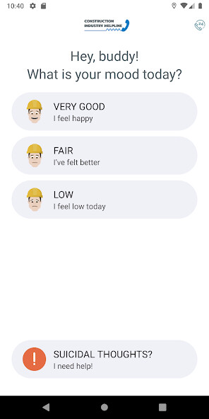 Emulate iPhone app Construction Industry Helpline using MyAndroid