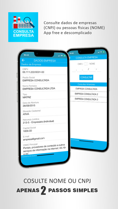 Emulate iPhone app Consulta Empresa using MyAndroid