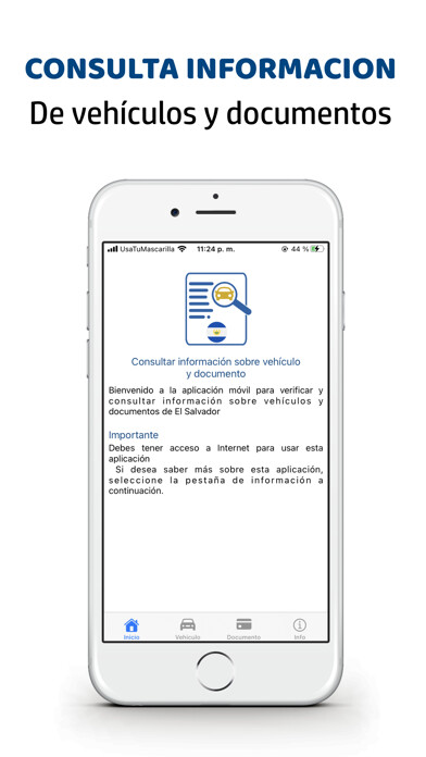 Emulate iPhone app Consulta Información vehículo using MyAndroid