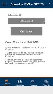 Emulate Android APK Consultar IPVA e FIPE 2019