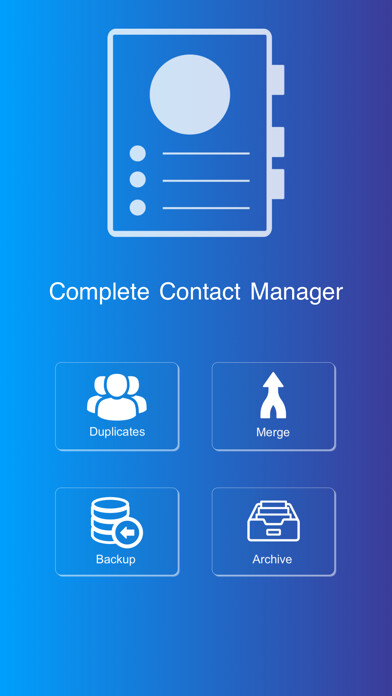 Emulate iPhone app Contact Backup & Duplicates using MyAndroid